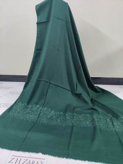 Bottle Green Anchor Pashmina 3pc