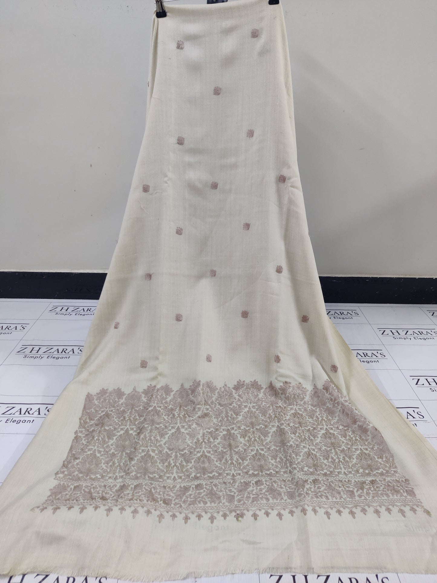 Cream Beige Anchor Pashmina 3pc