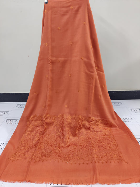 Peachy Orange Anchor Pashmina 3pc
