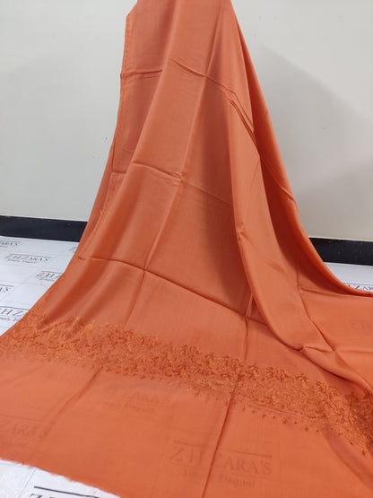 Peachy Orange Anchor Pashmina 3pc