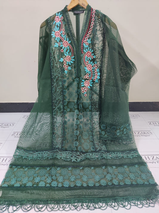 Bottle Green Mehru 2pc