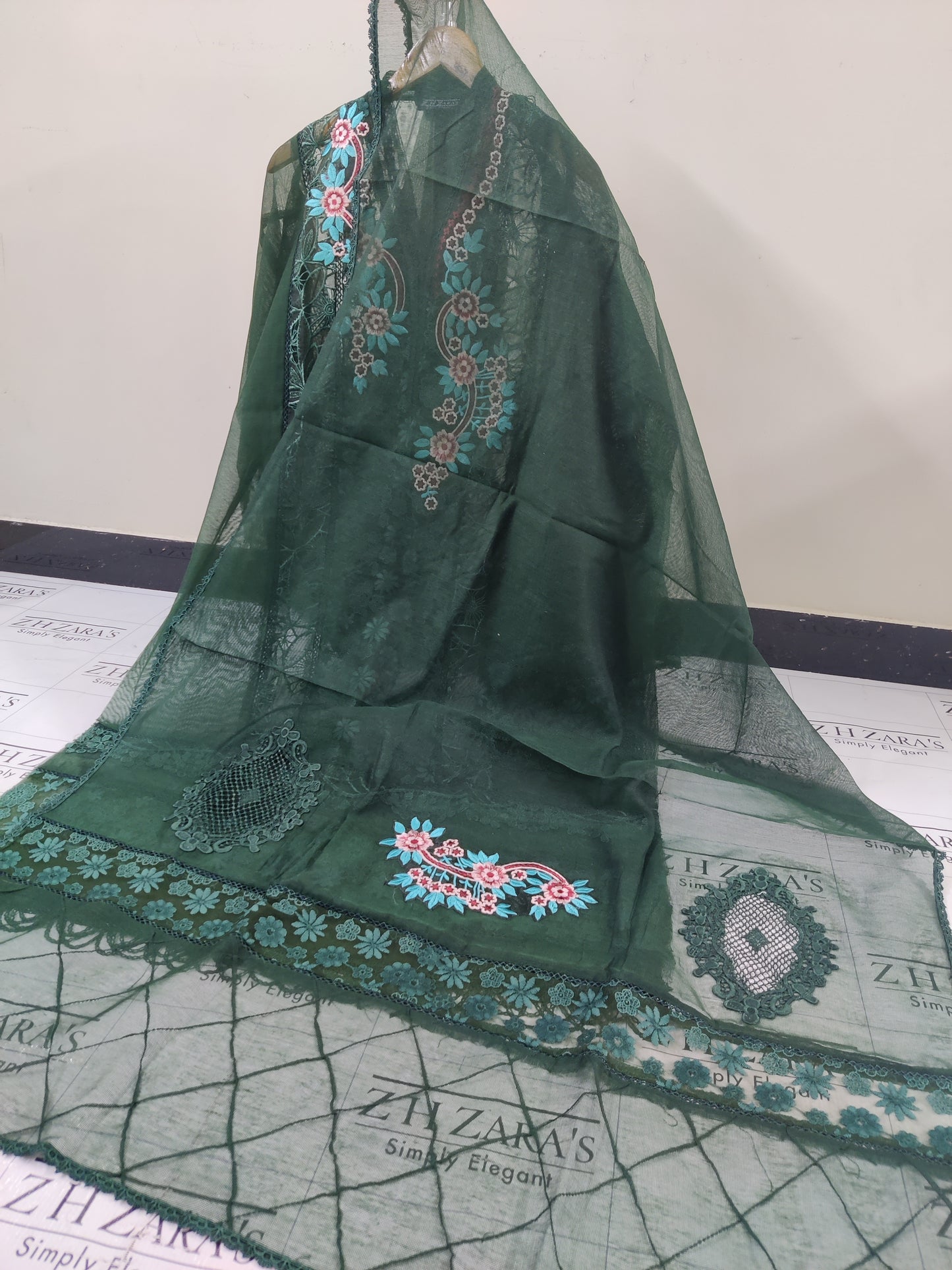 Bottle Green Mehru 2pc