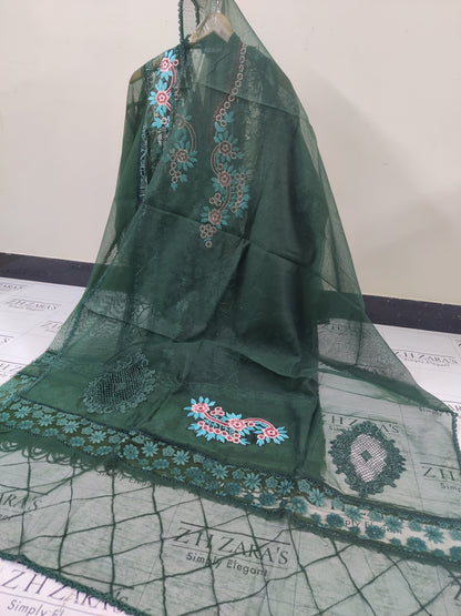 Bottle Green Mehru 2pc