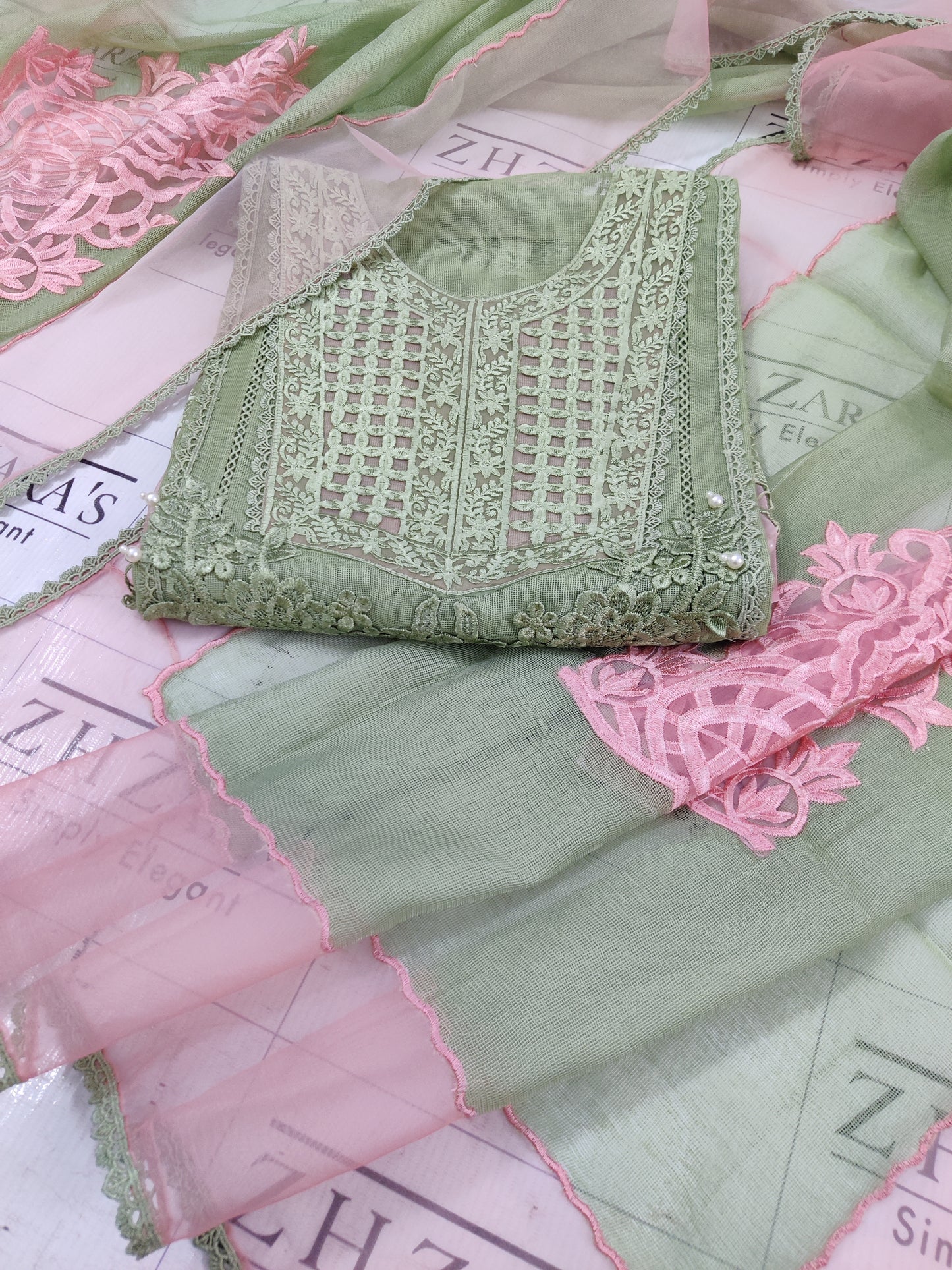 Olive Mint Green Rangreza 2pc