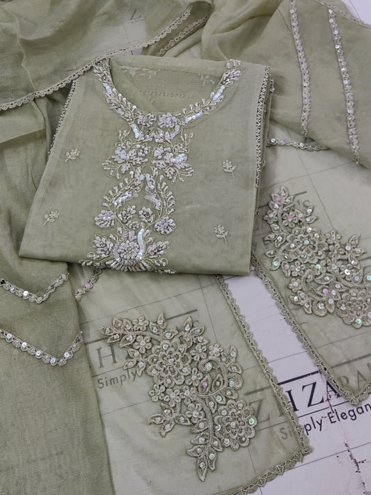 Olive Mint Green Zeenat 2pc