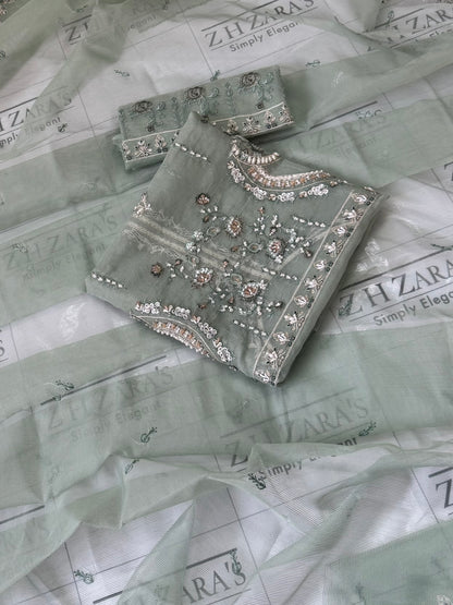 Heritage Mint Green Hand Embellished