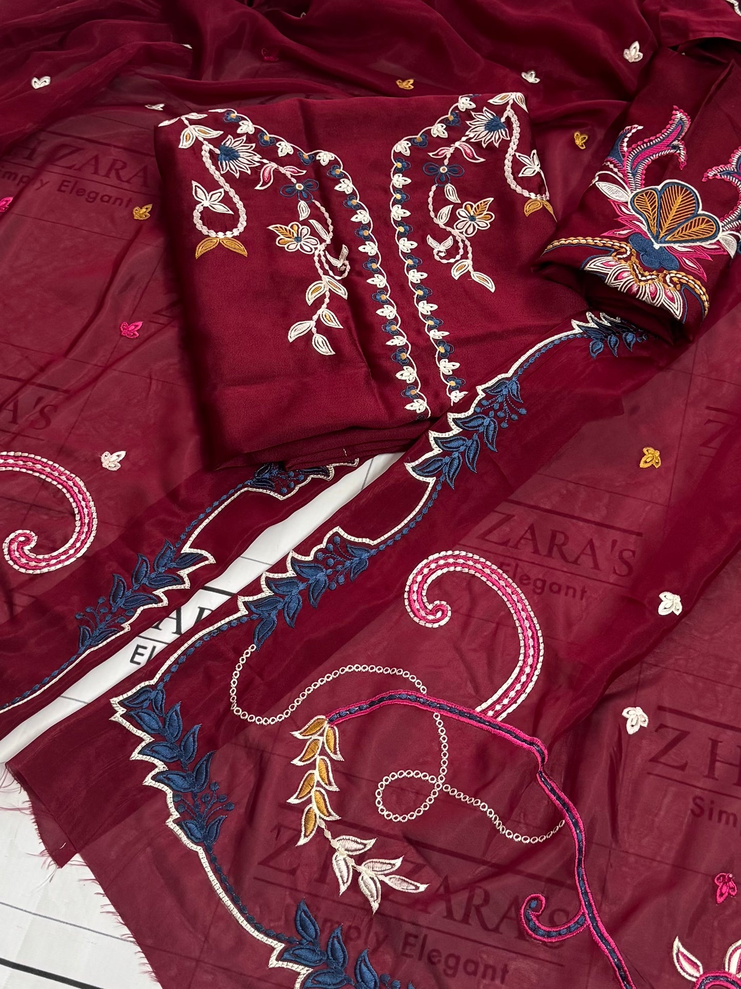 Deep Maroon Kaftan 2pc