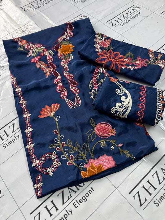 Navy Blue Aizah Kaftan Shirt