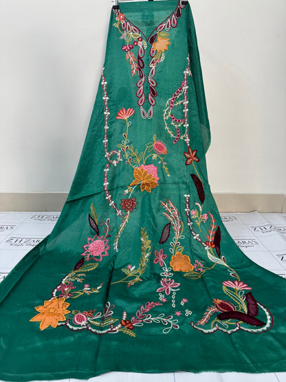 Emerald Green Aizah Kaftan Shirt