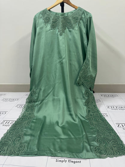 Mint Green Silk Cutwork 3pc