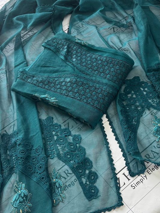 Peacock Blue 3d Petals 3pc
