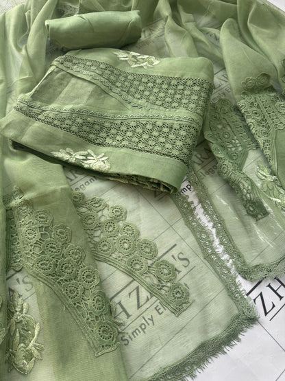 Olive Green 3d Petals 3pc