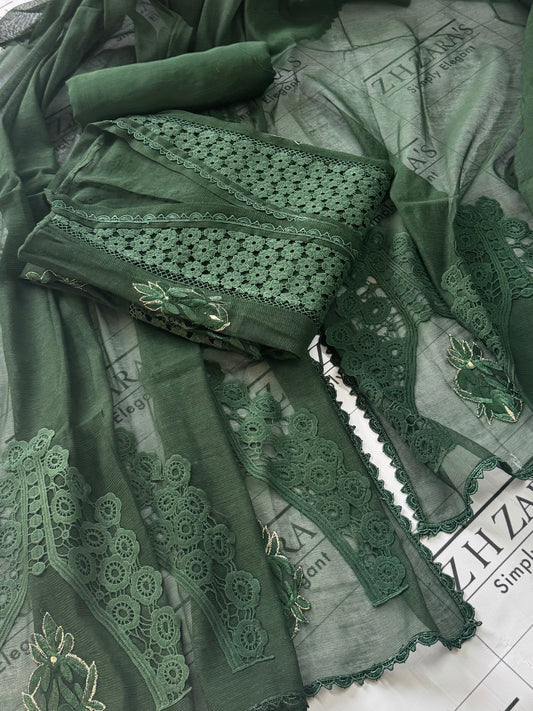 Bottle Green 3d Petals 3pc