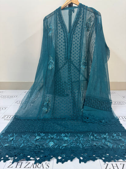 Peacock Blue 3d Petals 3pc