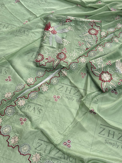 Pista Mint Green Kaftan 2pc
