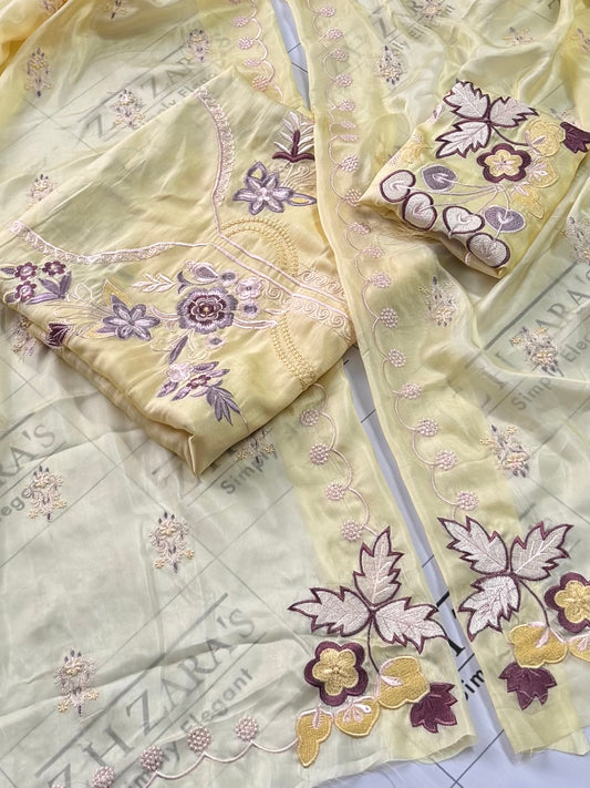 Butter Yellow Kaftan 2pc