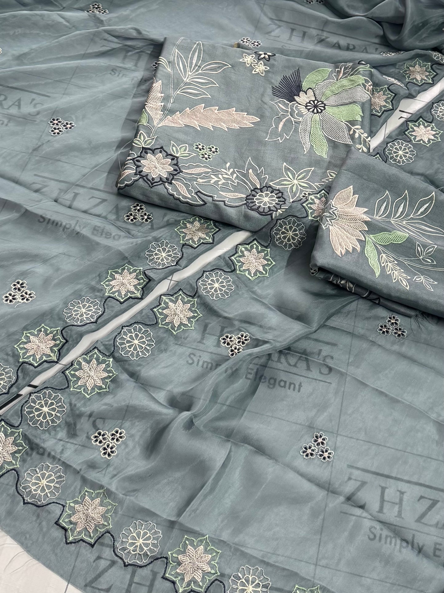 Metallic Grey Kaftan 2pc