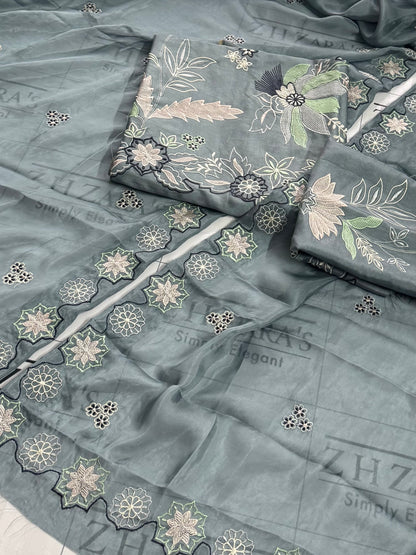 Metallic Grey Kaftan 2pc