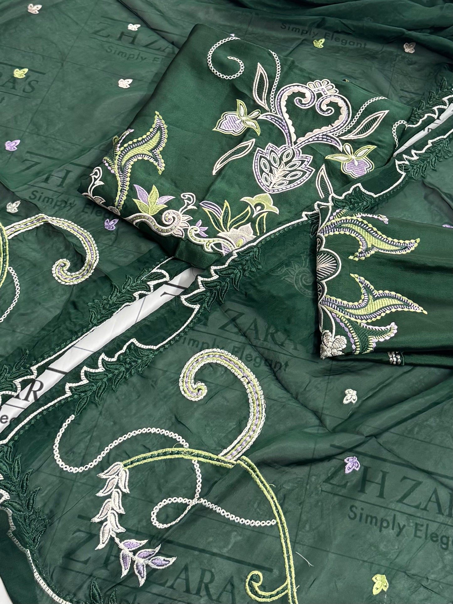 Bottle Green Kaftan 2pc