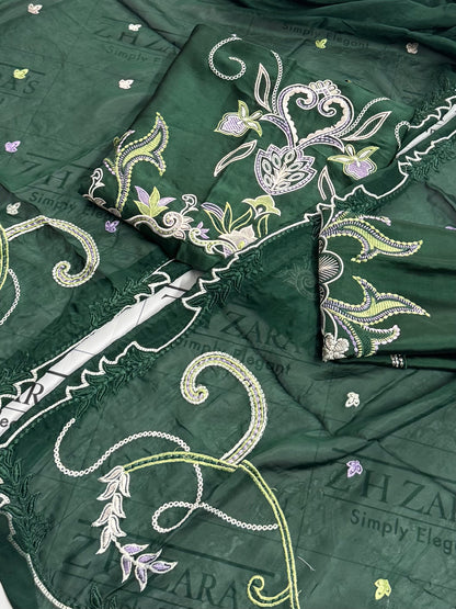 Bottle Green Kaftan 2pc