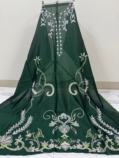 Bottle Green Kaftan 2pc