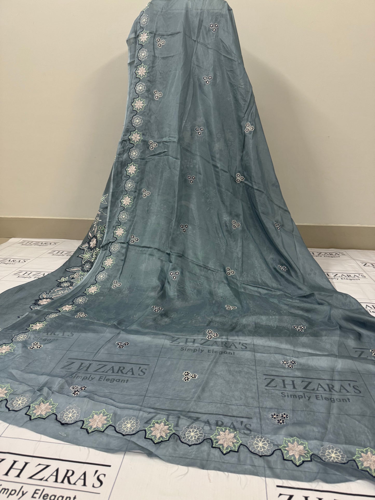 Metallic Grey Kaftan 2pc