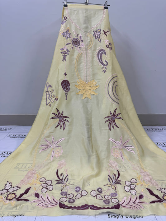 Butter Yellow Kaftan 2pc