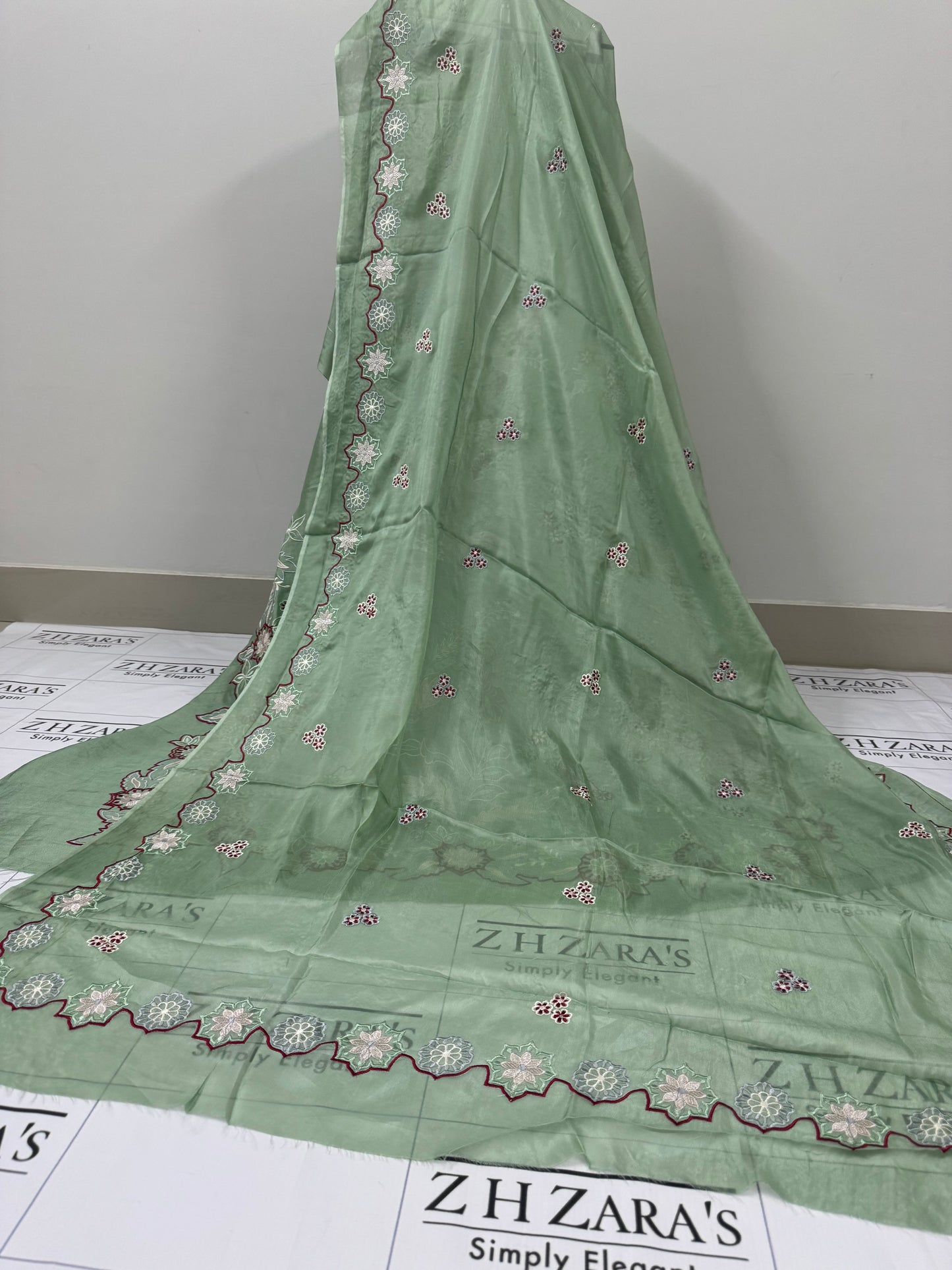 Pista Mint Green Kaftan 2pc