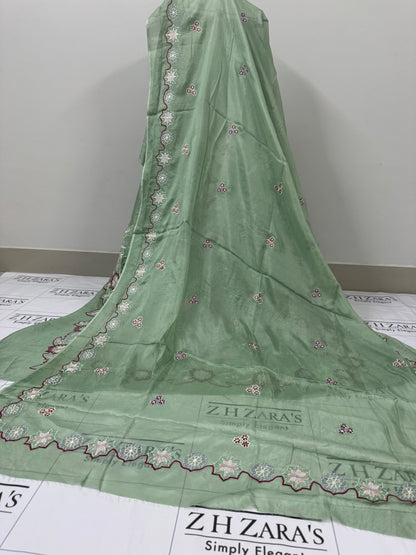 Pista Mint Green Kaftan 2pc