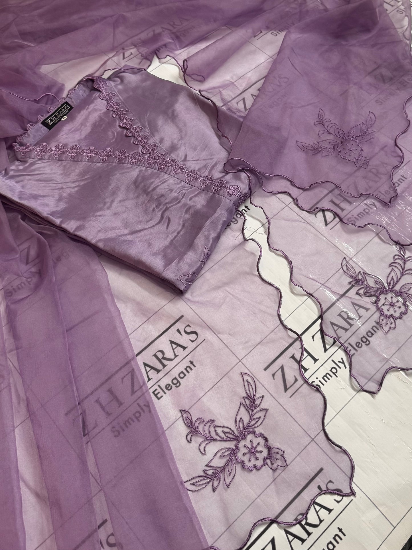 Mauve  Purple Maha Gul 3pc
