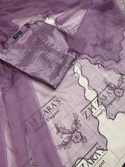 Mauve  Purple Maha Gul 3pc