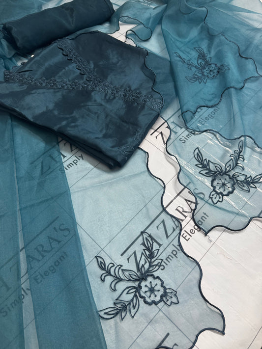 Zinc Blue Maha Gul 3pc