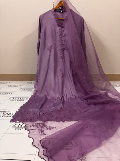 Mauve  Purple Maha Gul 3pc