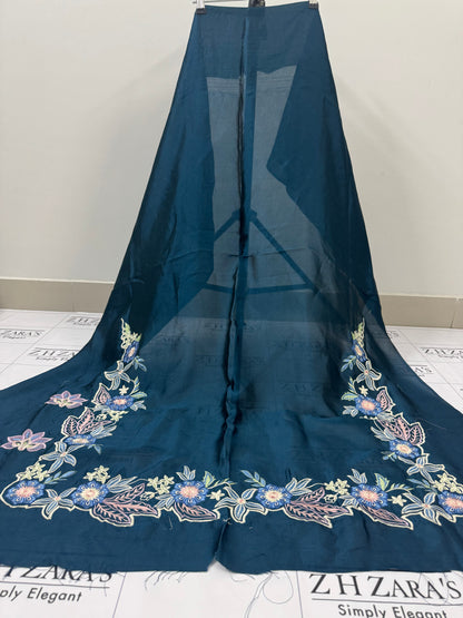 Peacock Blue Royal Kaftan Shirt