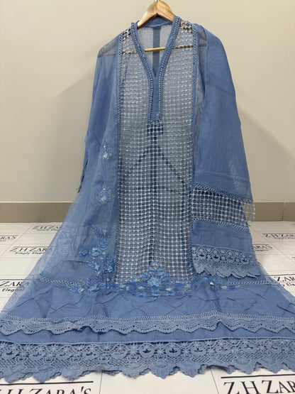 Ice Blue Mehar 3pc