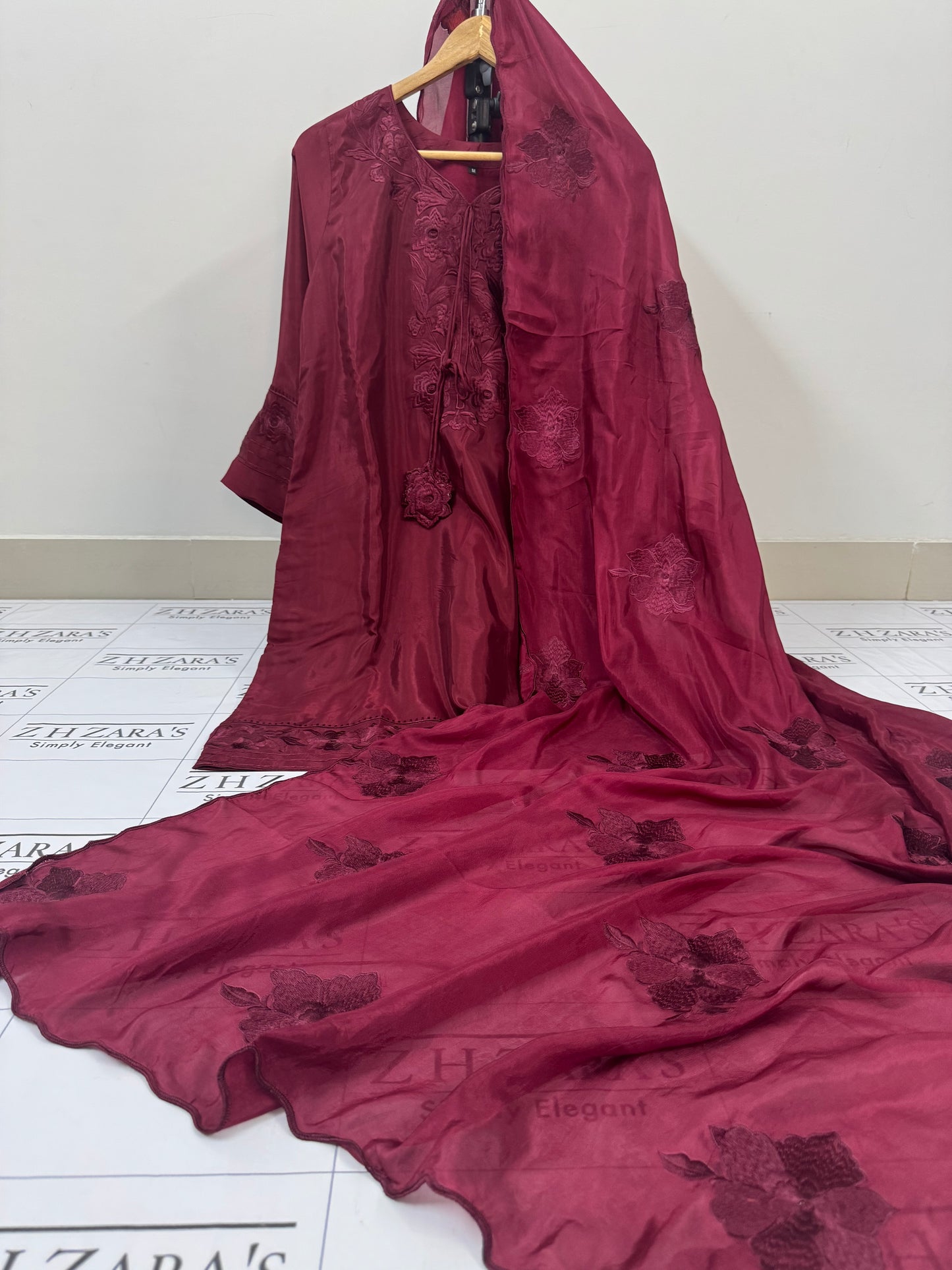 Deep Maroon Zarmina 3pc