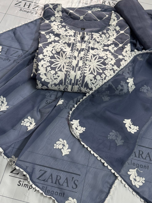 Metallic Grey Laila 3pc
