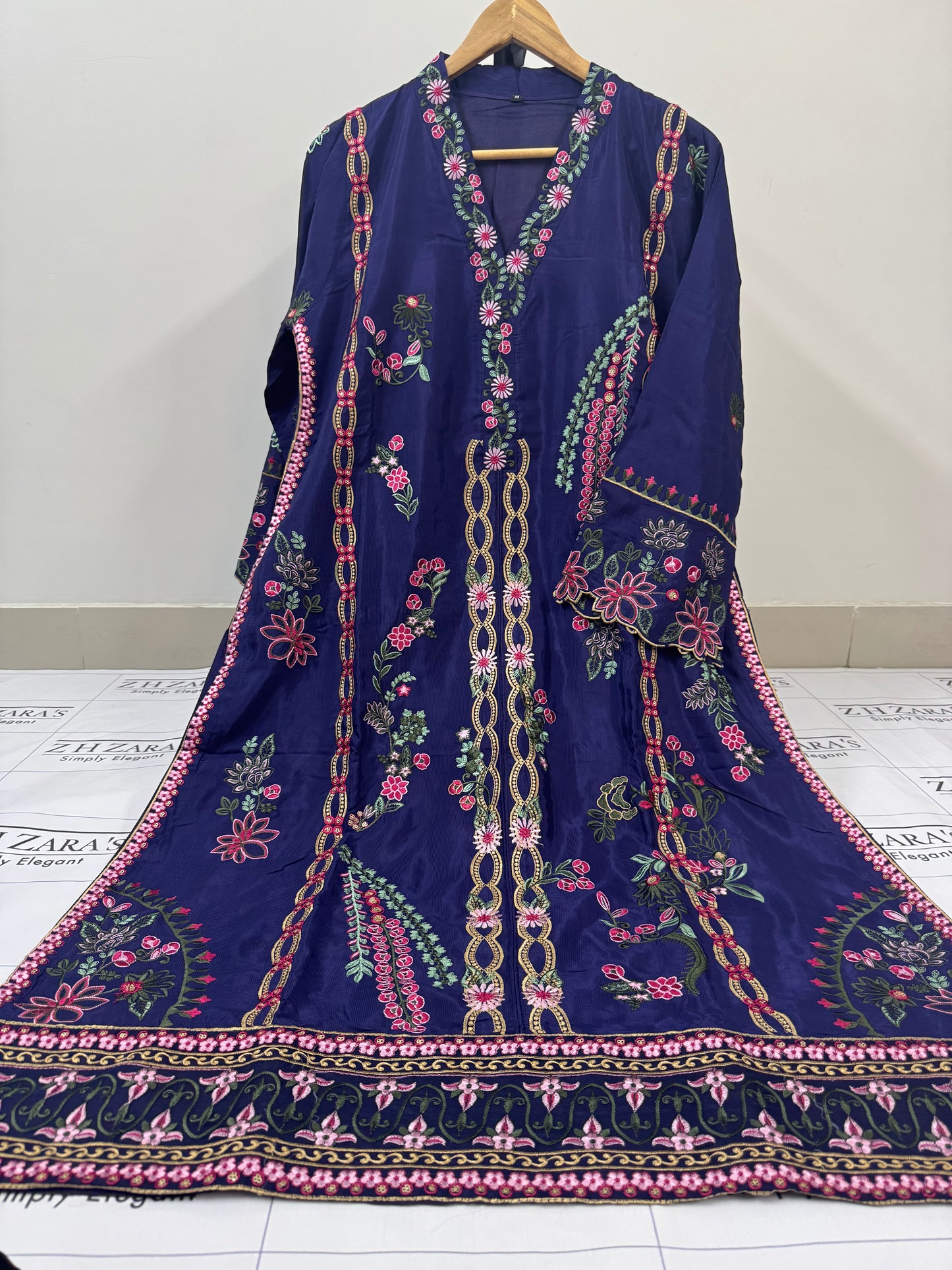 Navy Blue Abeer 3pc