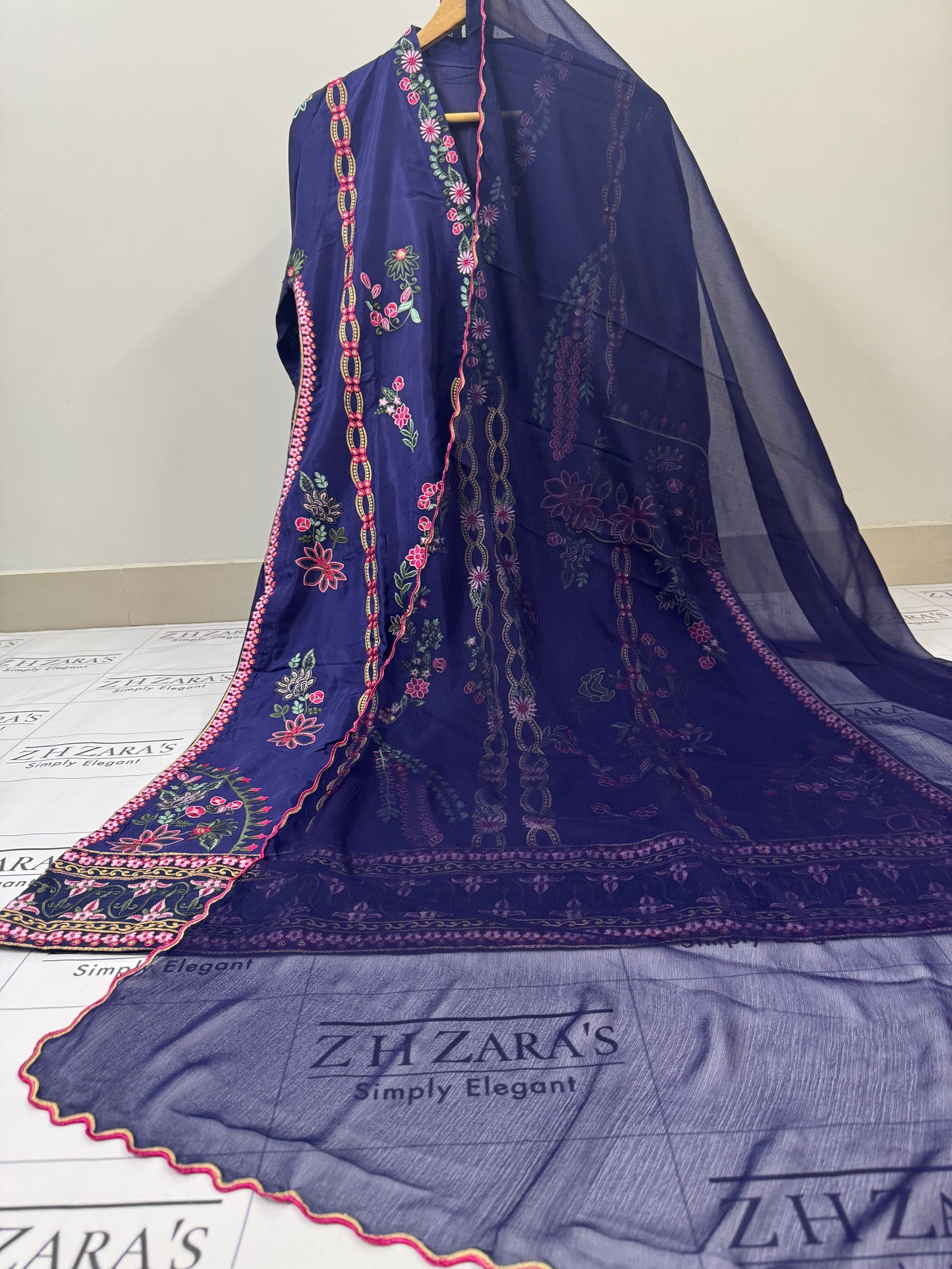 Navy Blue Abeer 3pc