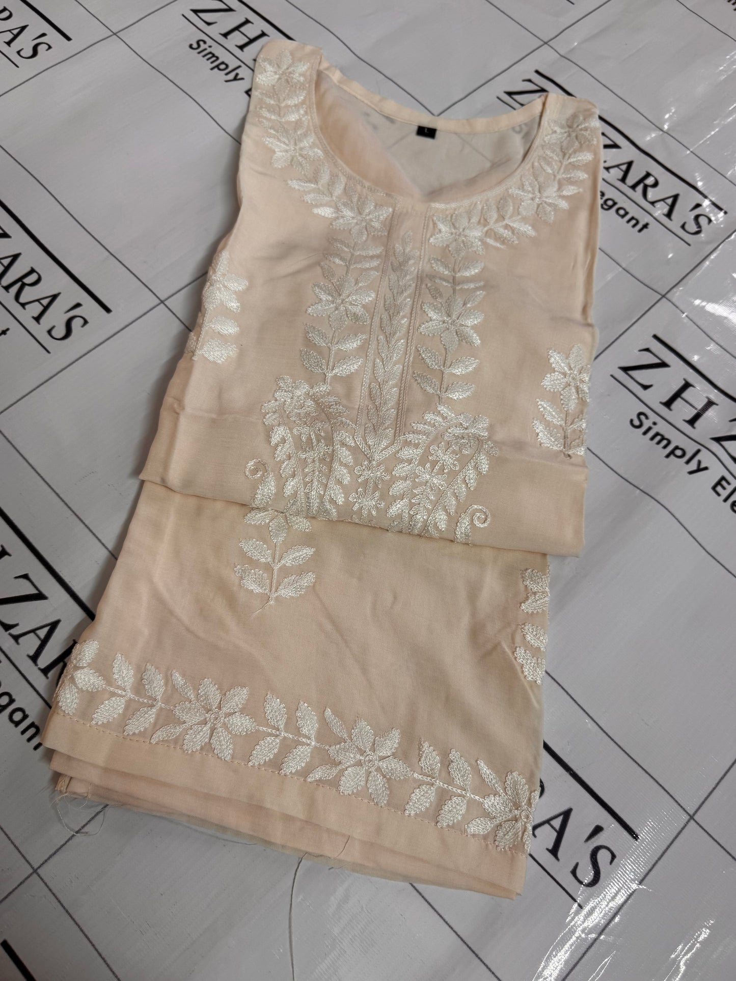 Powder Peach Anchor Kurti