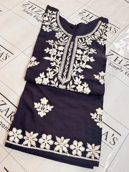 Charcoal Grey Anchor Kurti