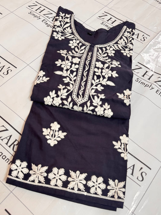 Charcoal Grey Anchor Kurti