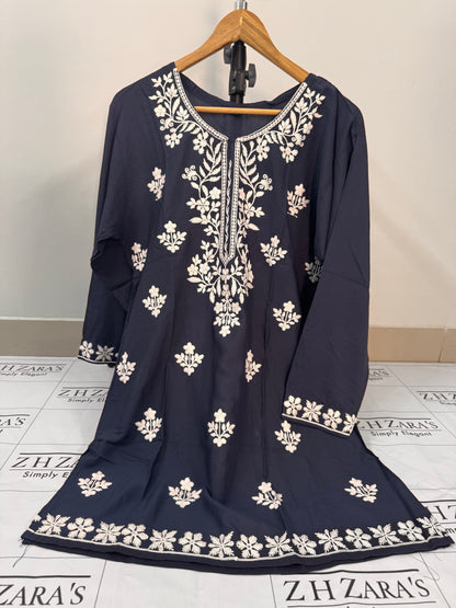 Charcoal Grey Anchor Kurti
