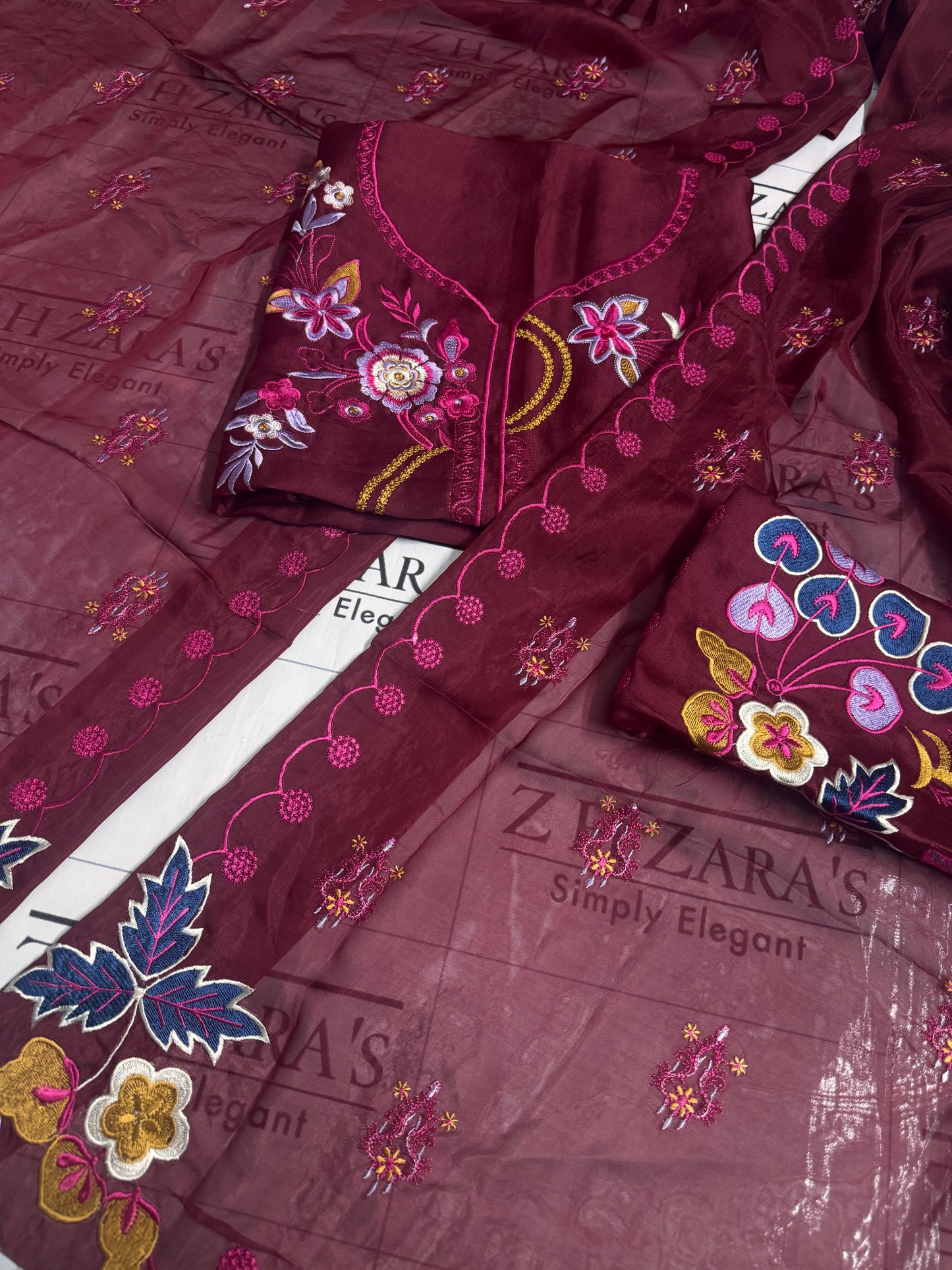Deep Maroon Kaftan 2pc