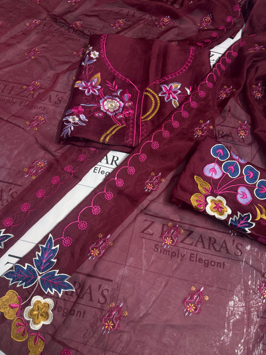 Deep Maroon Kaftan 2pc