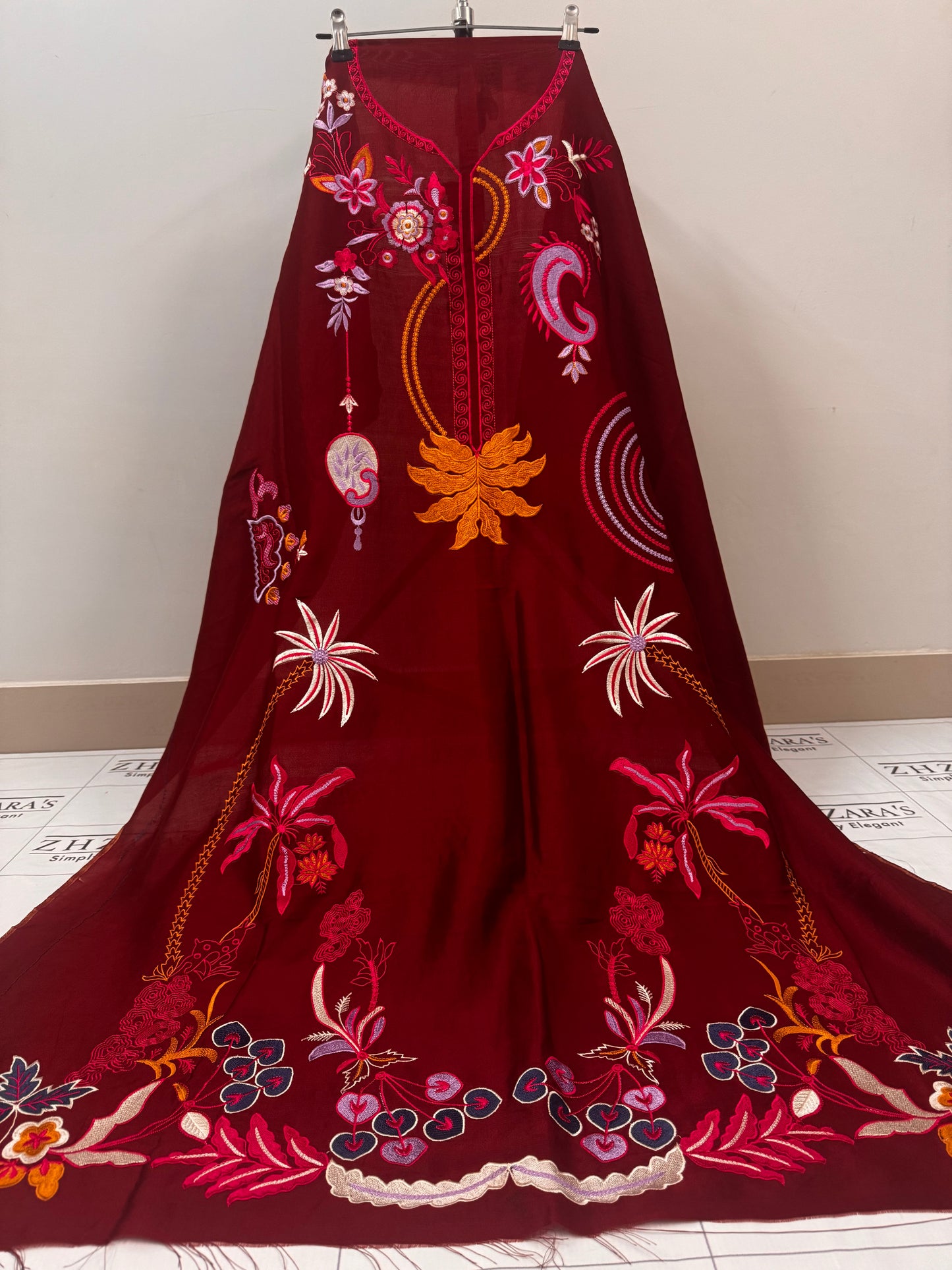Deep Maroon Kaftan 2pc