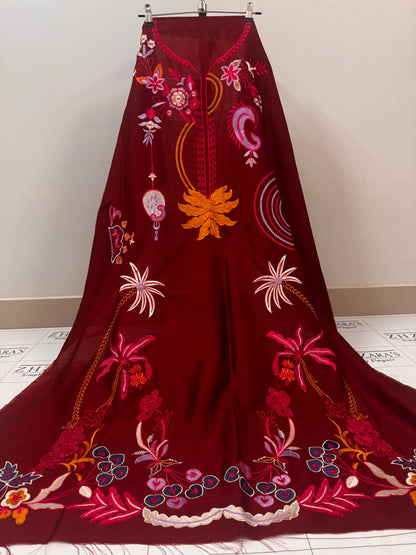 Deep Maroon Kaftan 2pc