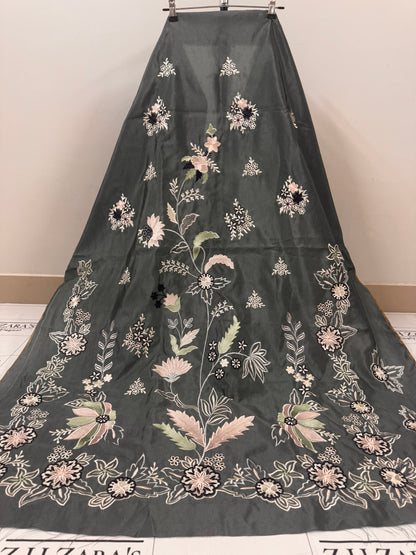 Metallic Grey Kaftan 2pc