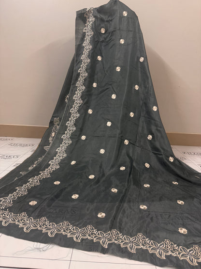 Metallic Grey Kaftan 2pc