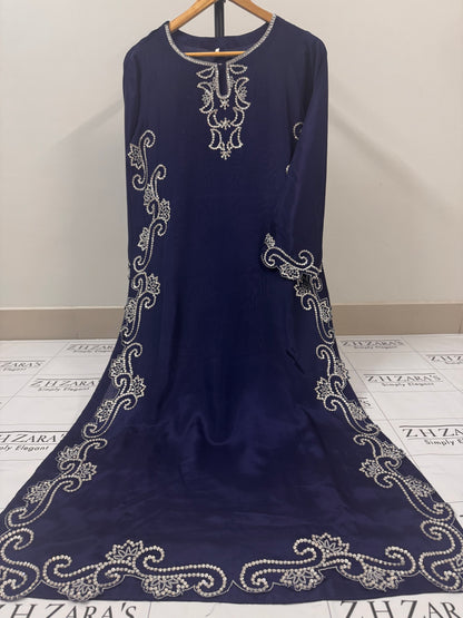 Navy Blue Hand Embellished 3pc